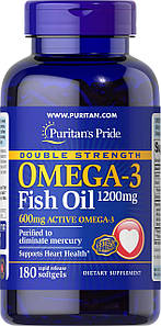Омега-3 Puritan's Pride Double Strength Omega-3 Fish Oil 1200 мг 180 капс.