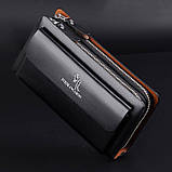 Чоловічий гаманець. Чоловічий клатч. Гаманець чоловічий місткий портмоне Чорний, фото 7