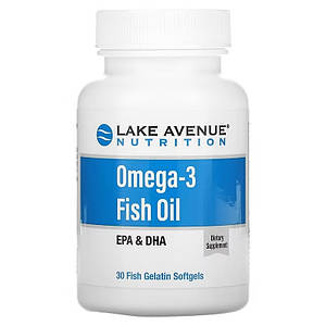 Жирні кислоти омега-3 Lake Avenue Nutrition Omega-3 Fish Oil 1250 мг 30 капс.