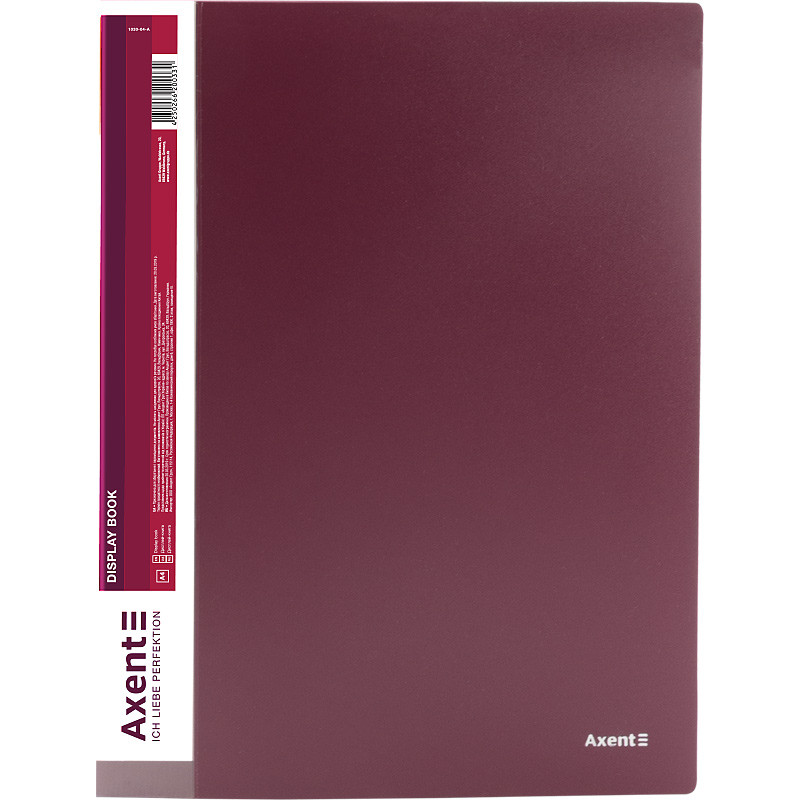 Папка пластикова А4 30 файлів бордова Axent 1030-04-A, 02432, фото 1