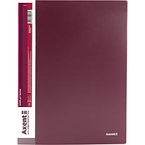 Папка пластикова А4 30 файлів бордова Axent 1030-04-A, 02432
