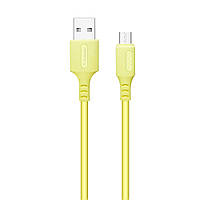 Кабель Colorway USB - MicroUSB (soft silicone) 2.4а 1м желтый (CW-CBUM043-Y)