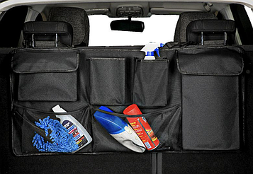 Організатор на заднє сидіння Чорний / Автомобільний організатор для багажника / Накладка захисна