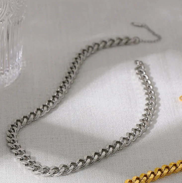 Жіночий ланцюг-чокер зі сталі, фото 1