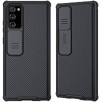 Карбонова накладка Nillkin Camshield (шторка на камеру) для Samsung Galaxy Note 20 Чорний / Black