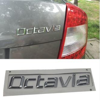Шильдик емблема напис на багажник Skoda Octavia  Шкода Октавія колір хром