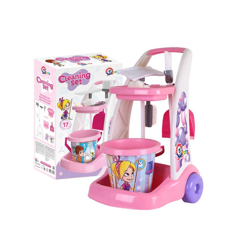 Ігровий набір для прибирання Technok Toys 6429, 17 предметів, на візку, висота 54 см, фото 1