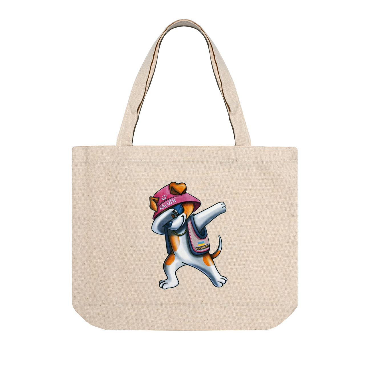 Екосумка шоппер тканинна з принтом "Пес Патрон" канвас горизонтальна бежевая
