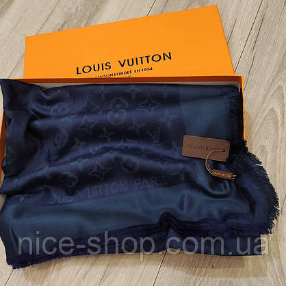 Хустка Louis Vuitton темно-синя комбі люкс, фото 4