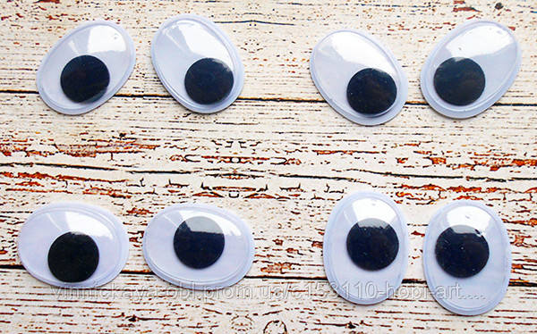 Очі для іграшок, 12х16мм., 2шт. чорні