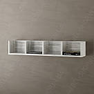 Полиця настінна пряма з 4 осередками під книги та декор Навісні полиці для вітальні Полиця підвісна з ДСП, фото 2