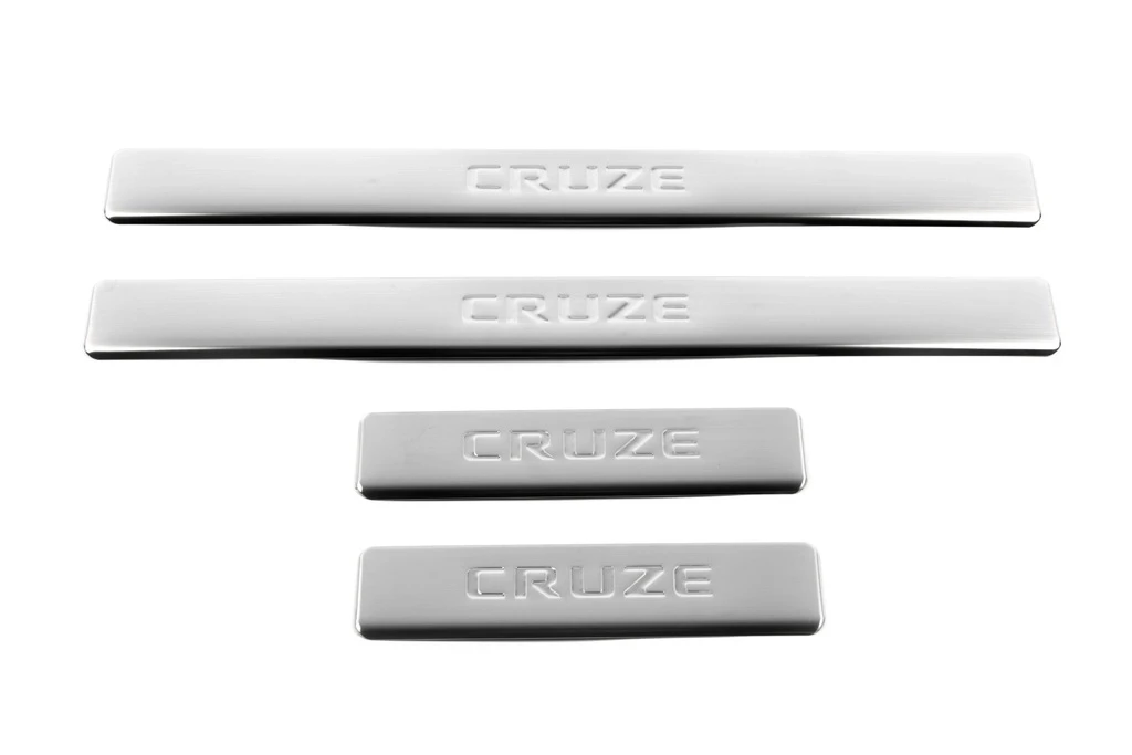Накладки на пороги (4 шт, OmsaLine) для марки.авто. Chevrolet Cruze 2009-2015 гг.от VLF - фото 3 - id-p1220073157