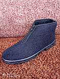 Зимові чоловічі чоботи теплі Угги валянки бурки черевики на блискавці чорні 40р = 26 см, фото 5