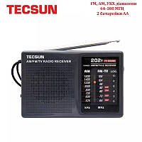 Радиоприемник TECSUN R202T, компактный, батарейки АА, FM\AM, УКВ диапазон (64-108 MHZ), качественный звук