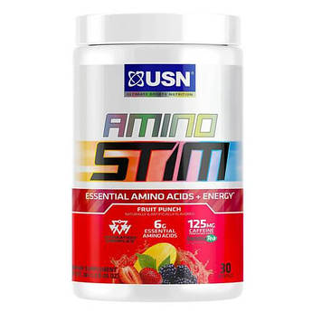 Амінокислоти БЦАА з кофеїном, USN Amino Stim 285 грам, Фруктовий пунш