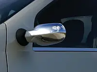 Накладки на зеркала полные (2 шт) OmsaLine - Итальянская нержавейка. для марки.авто. Renault Logan I