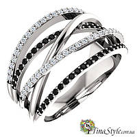Кольцо женское кристалл цирконий стерл. серебро 925 кристаллы камни тиффани tiffany