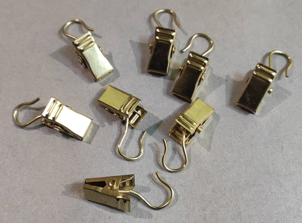 

Прищепка на кольцо металлическая для карниза (жабка) (10шт./уп.) Золото