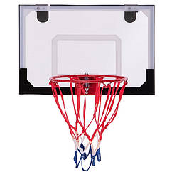 Міні-щит баскетбольний Basketball MiniHoop 45х30 см з кільцем 22 см і сіткою (S011)