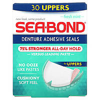 SeaBond, Адгезивные пломбы для зубных протезов, свежая мята, верх 30 Доставка з США від 14 днів - Оригинал