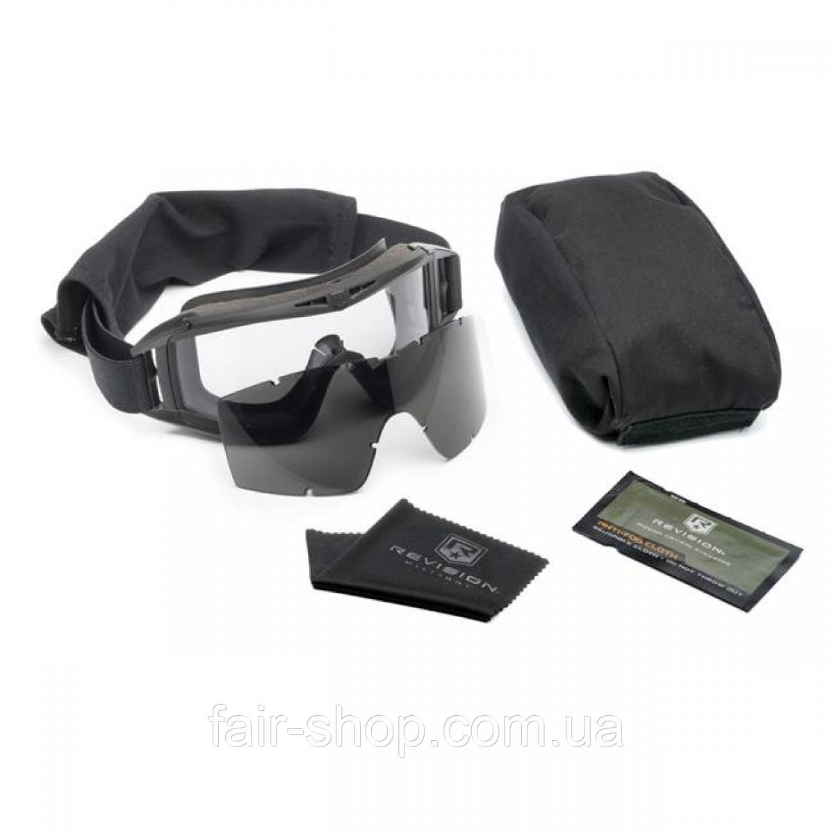 Захисні окуляри Revision Military Desert Locust Goggle Military Kit Black (frame) - Clear / Smoke (2 lenses), оригінал. Доставка з, фото 1