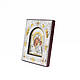 Казанська Ікона Божої Матері 20x25x3см в срібній прямокутній рамці з позолотою під склом, фото 2