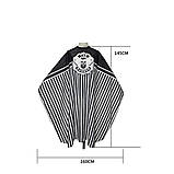 Пеньюар/накидка перукарня для стриження з регульованою застібкою The Barber чорний (GS-76684), фото 3