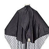 Пеньюар/накидка перукарня для стриження з регульованою застібкою The Barber чорний (GS-76684), фото 4