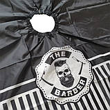 Пеньюар/накидка перукарня для стриження з регульованою застібкою The Barber чорний (GS-76684), фото 5