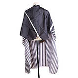 Пеньюар/накидка перукарня для стриження з регульованою застібкою The Barber чорний (GS-76684), фото 10