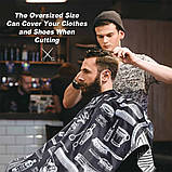 Пеньюар/накидка перукарня для стриження з регульованою застібкою Cutting Devices чорний (GS-76671), фото 7