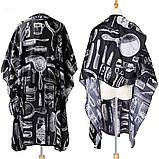 Пеньюар/накидка перукарня для стриження з регульованою застібкою Cutting Devices чорний (GS-76671), фото 10