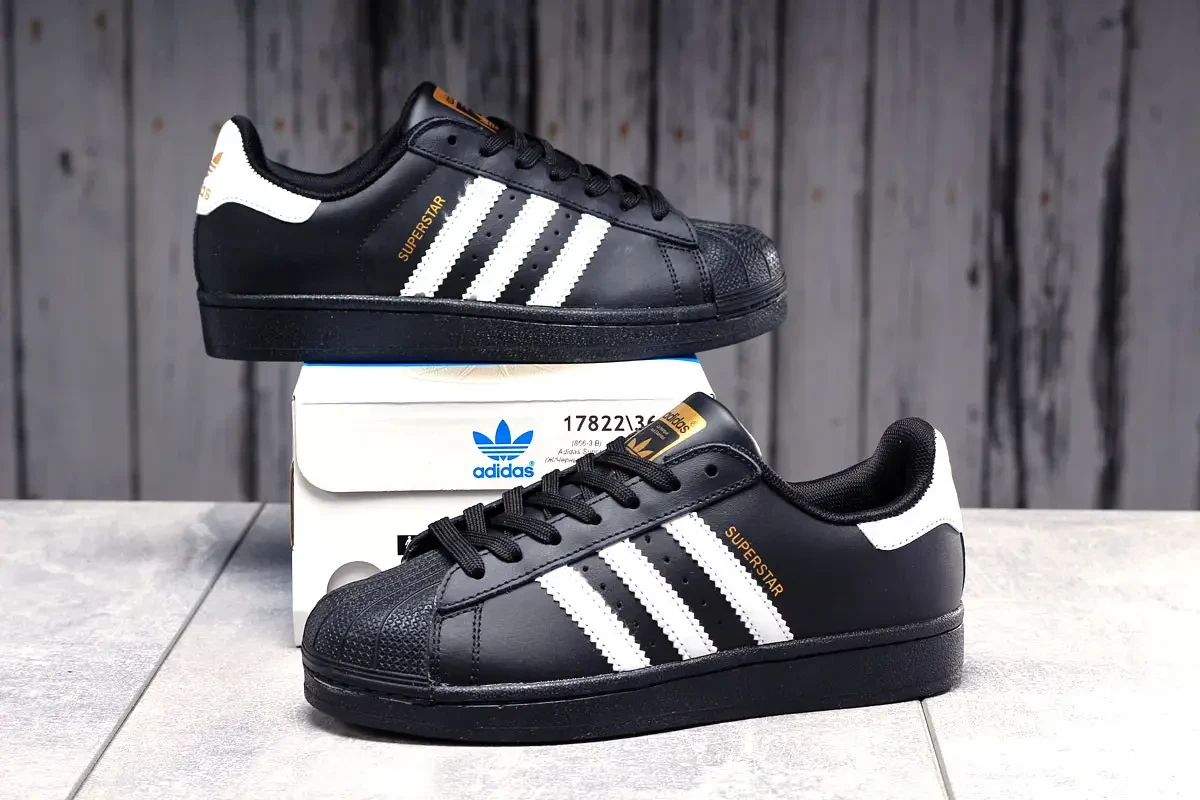 Женские кроссовки Adidas Адидас Superstar, черные с белым. 36, цена ...