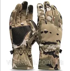 Рукавички тактичні  зимові сенсорні Soft Shell + фліс ПЗ-CШМ, військові рукавиці, флісові рукавички