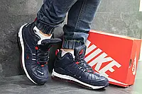 Мужские зимние кроссовки на меху Nike Найк air Max 98, синие с белым 44
