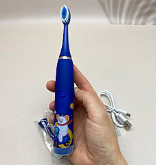 Акумуляторна зубна щітка звукова дитяча для хлопчика, 6 насадок Wi X6. Мишеня
