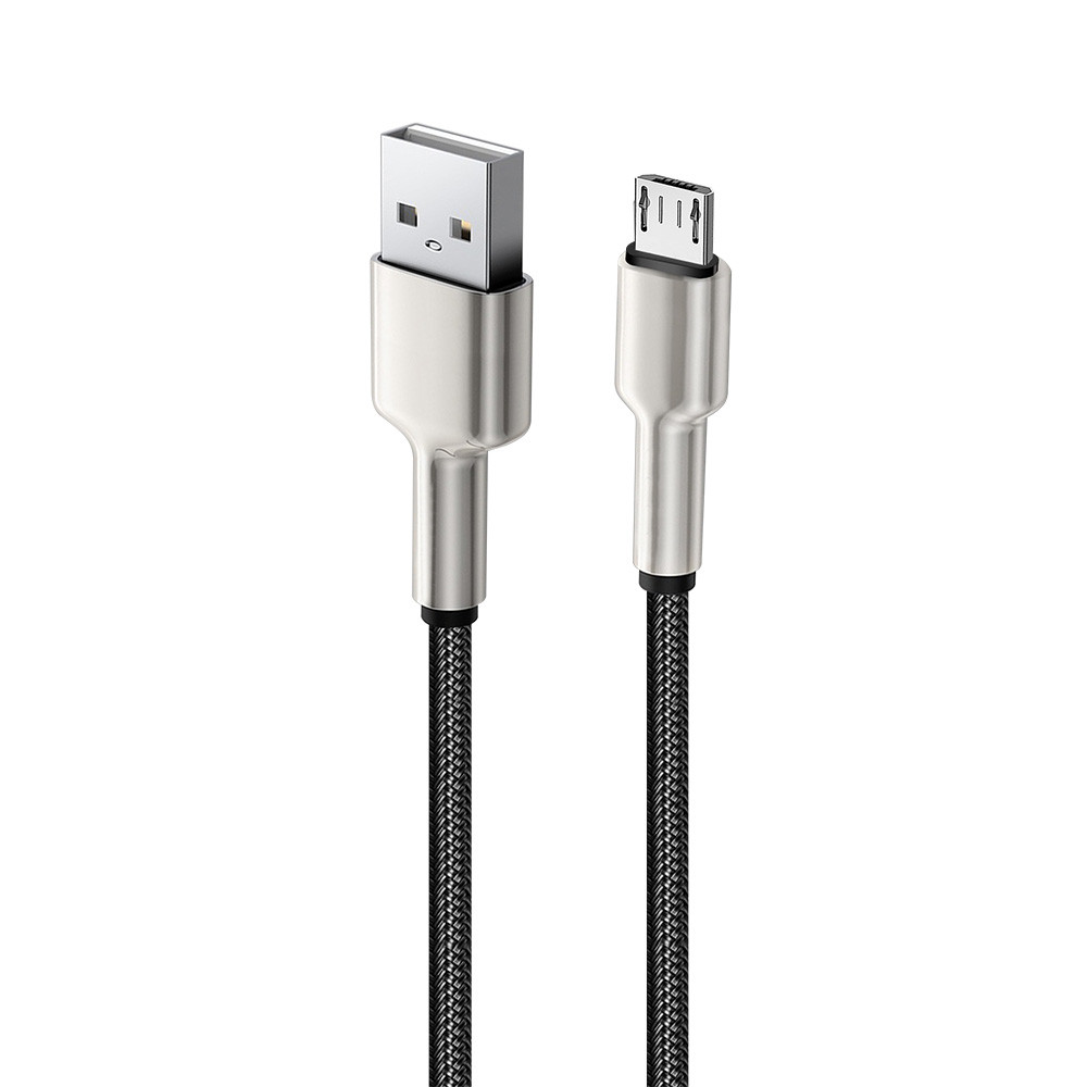 Кабель Colorway USB - MicroUSB (head metal) 2.4A 1м чорний (CW-CBUM046-BK)