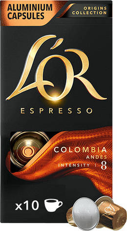 Кофе в капсулах L'OR Espresso Colombia 10 шт совместимы с Nespresso 100% Арабика, фото 1