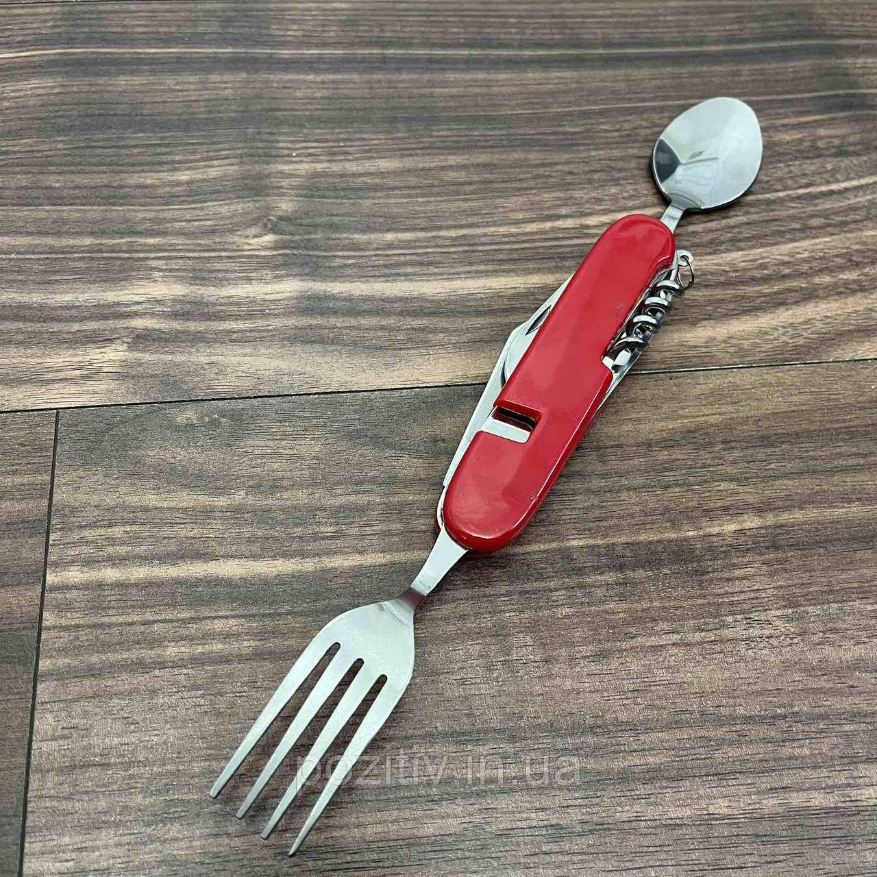 Туристичний набір 6 в 1 похідна вилка ложка, фото 1