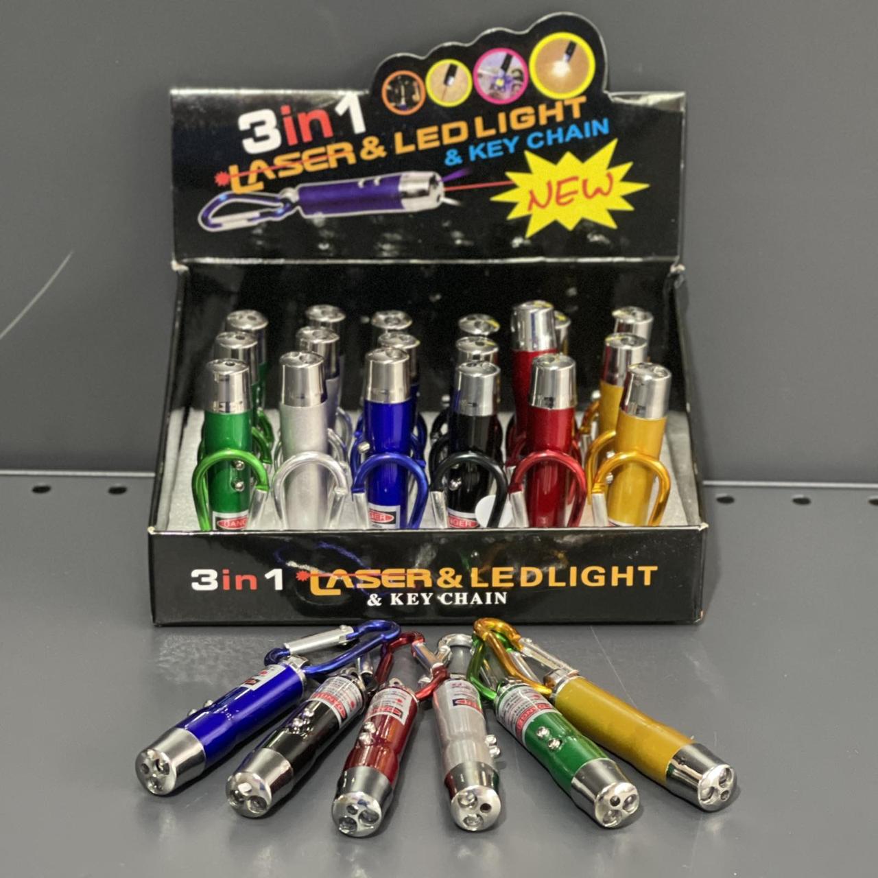Брелок іграшка "Ліхтарик, лазер, ультрафіолет", мікс, фото 1