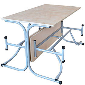 Комплект для їдальні стіл з пластиковим покриттям HPL з розкладними лавами