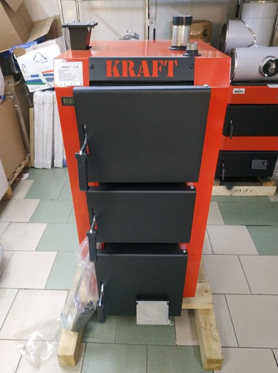 Котел отопительный на твердом топливе KRAFT-S 30 кВт - фото 4 - id-p1366505345