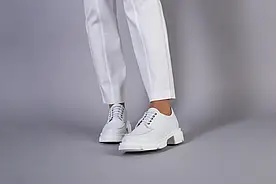 Жіночі демісезонні черевики ShoesBand Білі натуральні шкіряні всередині шкіряна підкладка 40 (26 см) (S67301)