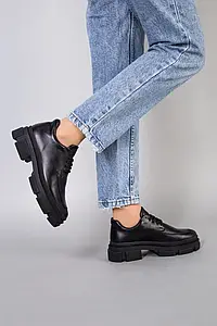 Жіночі демісезонні черевики ShoesBand Чорні натуральні шкіряні всередині шкіряна підкладка 40 (26-26,5 см) (S82351)