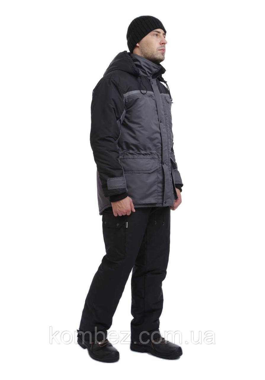 Куртка рабочая утепленная ГРЕЙМЕН, темно-серая/черная - фото 2 - id-p1728297105