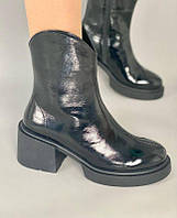 Женские зимние ботинки ShoesBand Черные натуральные кожаные наплак внутри полушерсть 36 (23,5 см) (S89051-2з)