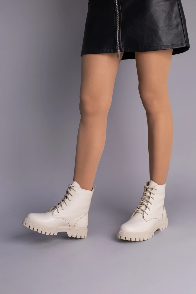 Жіночі демісезонні черевики ShoesBand Бежеві натуральні шкіряні на вузьку стопу всередині байка 41 (26,5 см) (S67001-2д)
