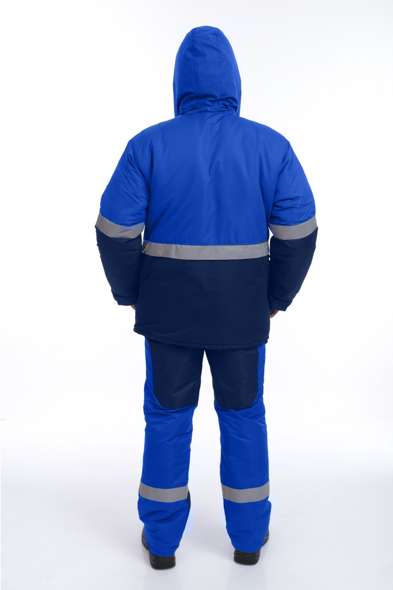 Куртка рабочая утепленная НЬЮТОН василек/темно-синяя, смесовая с ВО - фото 4 - id-p1728301499