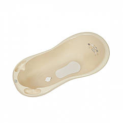 Ванна Maltex Zebra 100 cm зі зливом і антиковзним килимком, beige, бежевий