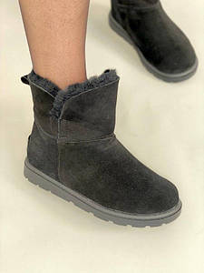 Жіночі зимові уггі ShoesBand Чорні натуральні замшеві всередині овчина, дублянка 41 (27 см) (S73421-7з)